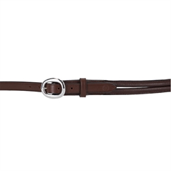 QHP Neck Rope LIBERTA - Læder Cordeo- Justerbar - Brun - Close up af spænde